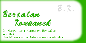 bertalan kompanek business card